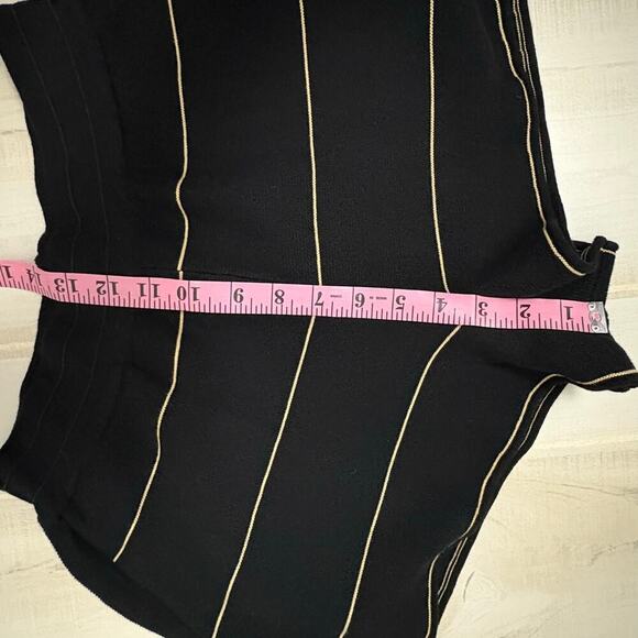 Miou Muse Ryan Striped Shorts Women’s Sz S Black & Tan 100% Cotton Pull On Knit - Picture 11 of 11